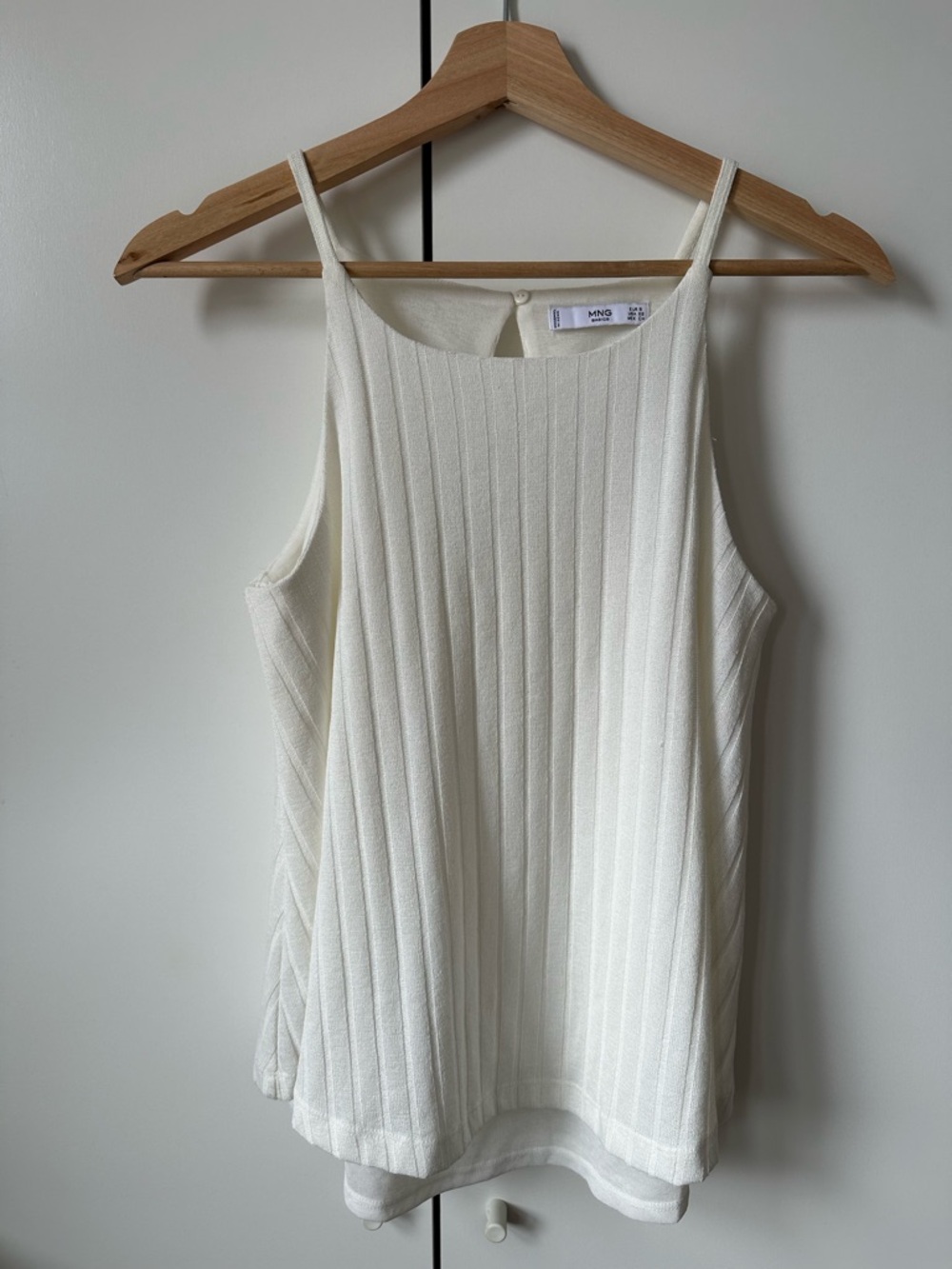 Mango Off White Ribbed Sleeveless Camisole